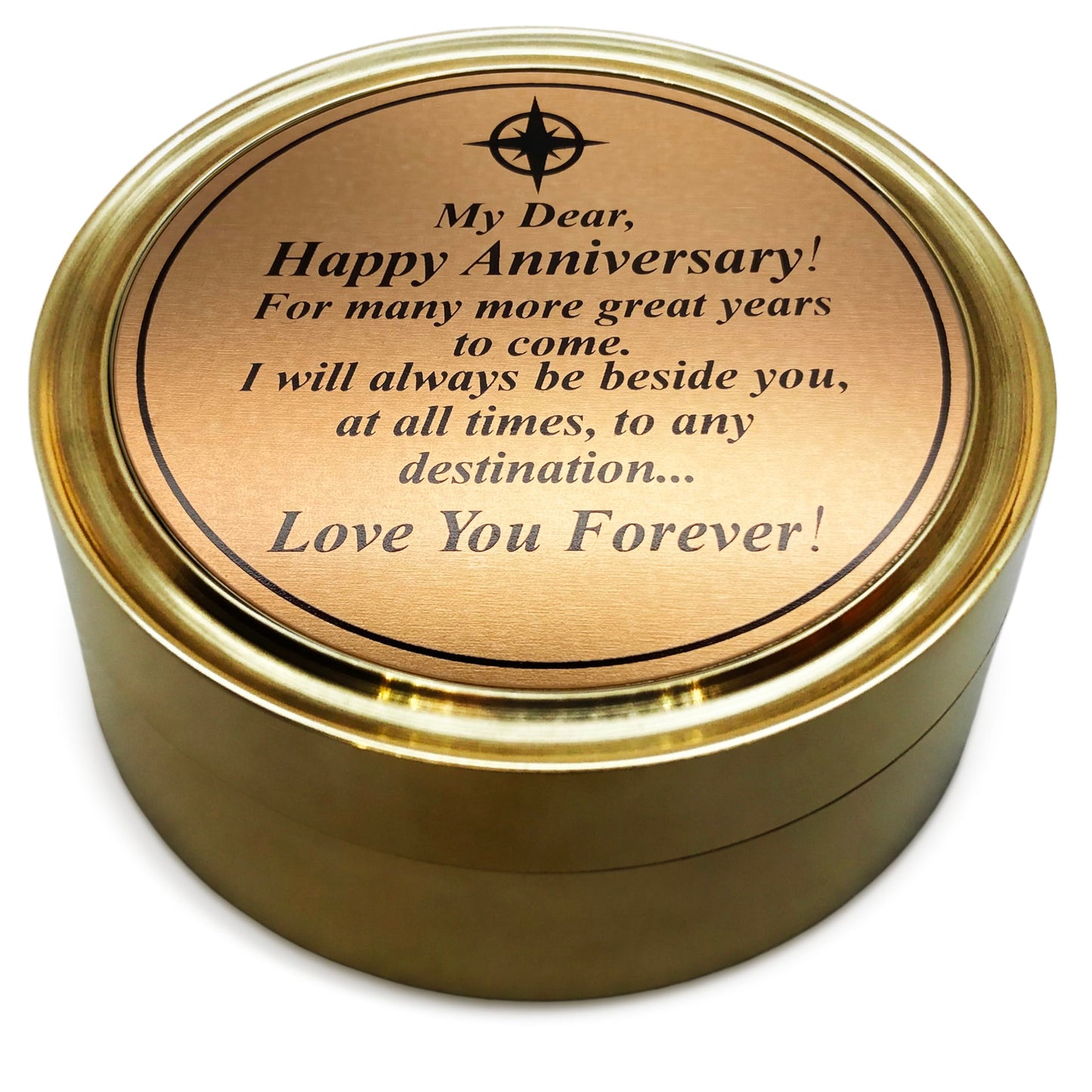 OakiWay Anniversary Sundial Compass Gift for Him or Her - Unique Gift Ideas for Husband or Wife, Men Wedding Anniversary 50th 40th 25th 20th Year Celebration, Gift Card Included