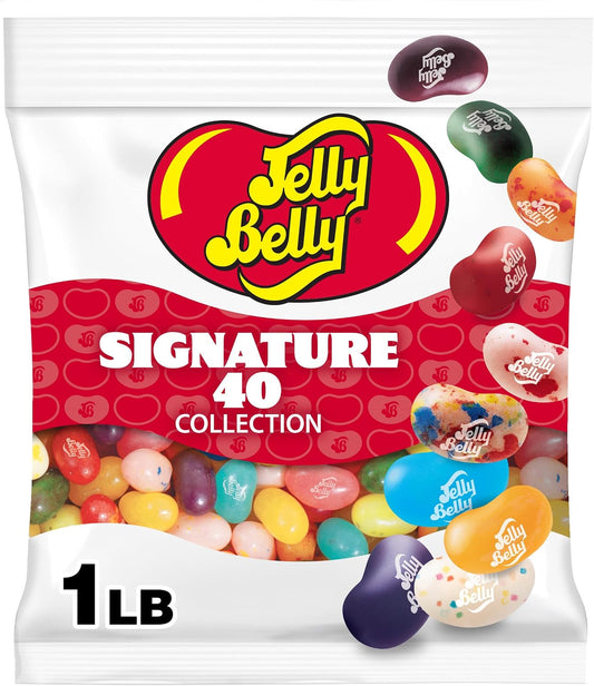 Jelly Belly Signature 40 Jelly Bean Collection - 1 Pound (16 Ounces) Resealable Bag - Genuine, Official, Straight from the Source