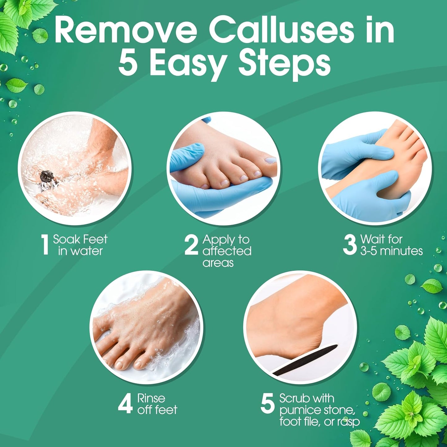 DeEnti Callus Maintenance Pack, Bundle Includes Mint Scented Callus Remover, Metal Foot Rasp, Foot File, and 4 Pairs of Gloves, Salon Grade Foot Care, Home Manicure and Pedicure Kit