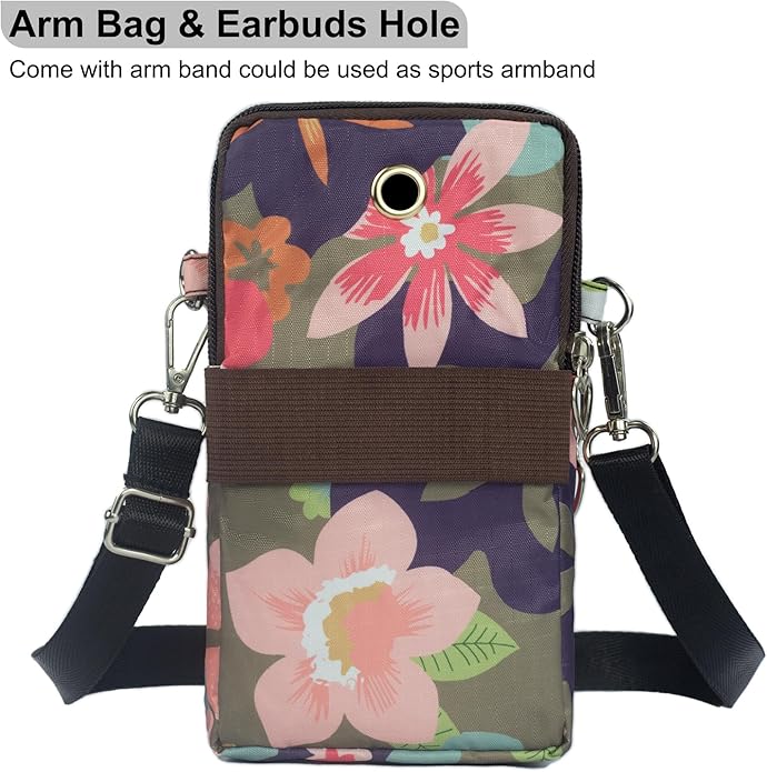 JANKS Small Crossbody Bag for Women - Mini Phone Purses with Crossbody Strap and Wallet - Nylon Arm Bag