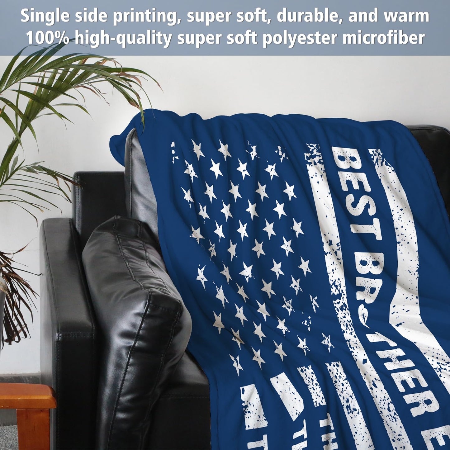 musaecoin Birthday Gifts for Brother- Flag Blanket with The Man The Myth The Legend- Brother Gifts from Sister Bro, Cool Graduate for Bro, Soft Blanket Throw for Bed Sofa Car, 60”×50”