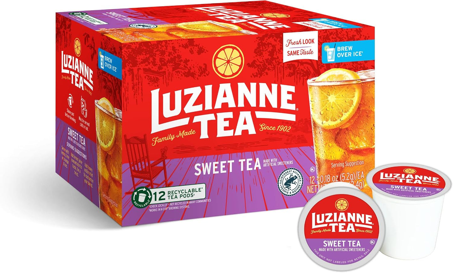 Luzianne Sweet Iced Tea Single Serve Pods, 12ct Box (Pack of 1)