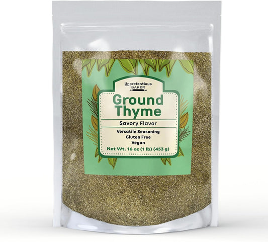 Unpretentious Ground Thyme, 1 lb, Versatile Seasoning, Savory Flavor, Soups & Sauces