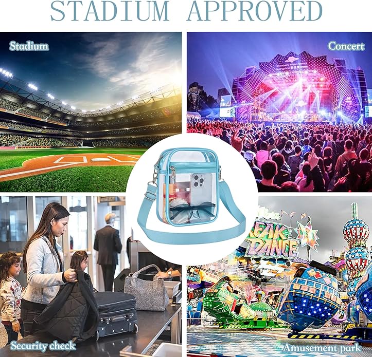 USPECLARE Clear Purse Stadium Transparent Messenger Bag Stadium Approved for Men and Women Clear CrossBody Bag