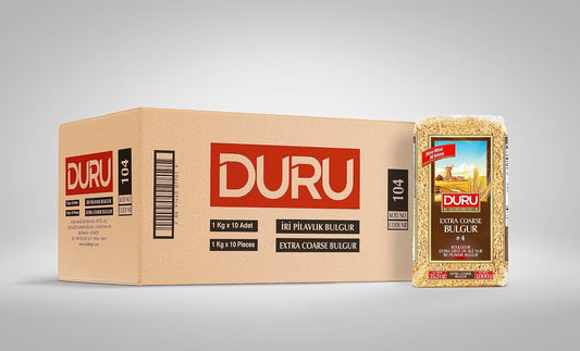 Duru Extra Coarse Bulgur, 1 Kg x 10 Pieces, Wheat Berries, 100% Natural and Certificated, High Fiber and Protein, Non-GMO
