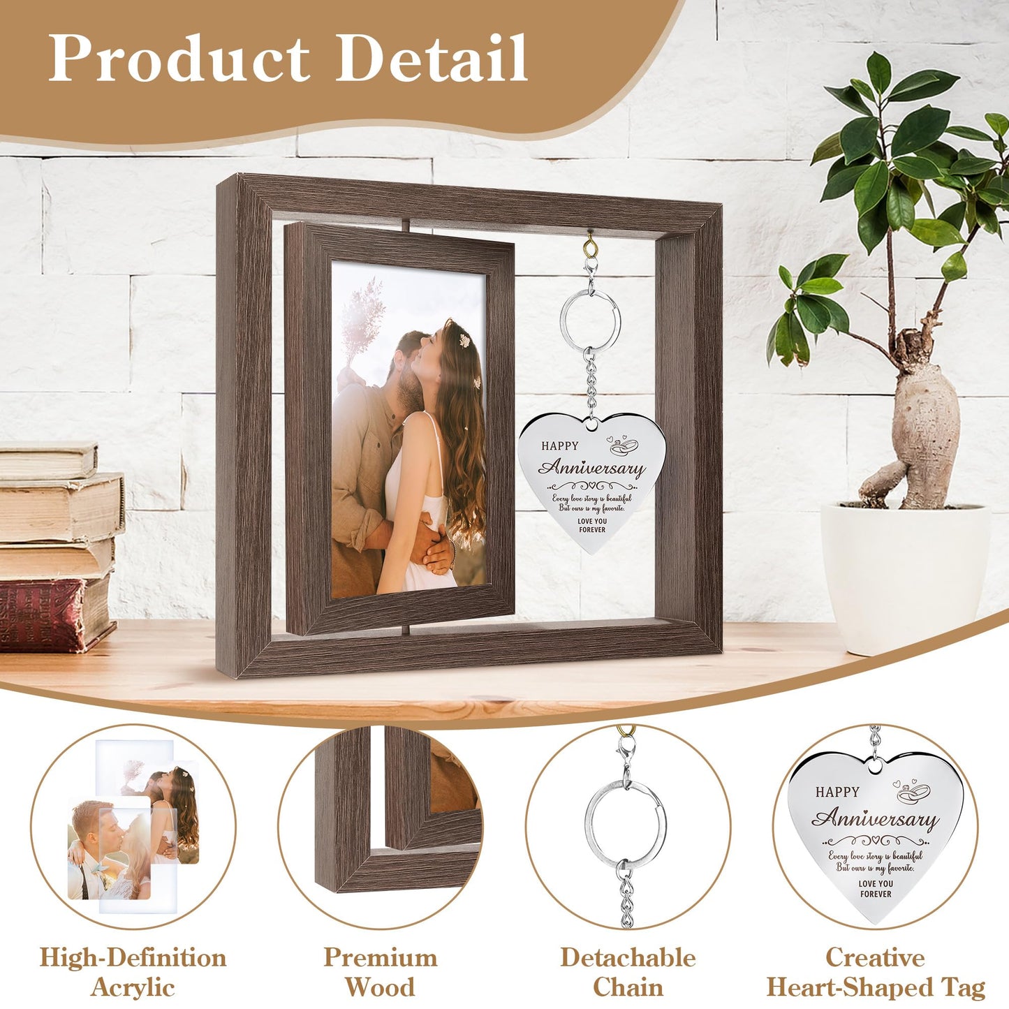 Happy Anniversary Picture Frame Gifts for Women Anniversary Wedding Frames for The Couple Wedding Gifts Anniversary Photo Frame Gift for Him Happy Aniversario Decorations Gift for Wife Girlfriend Her