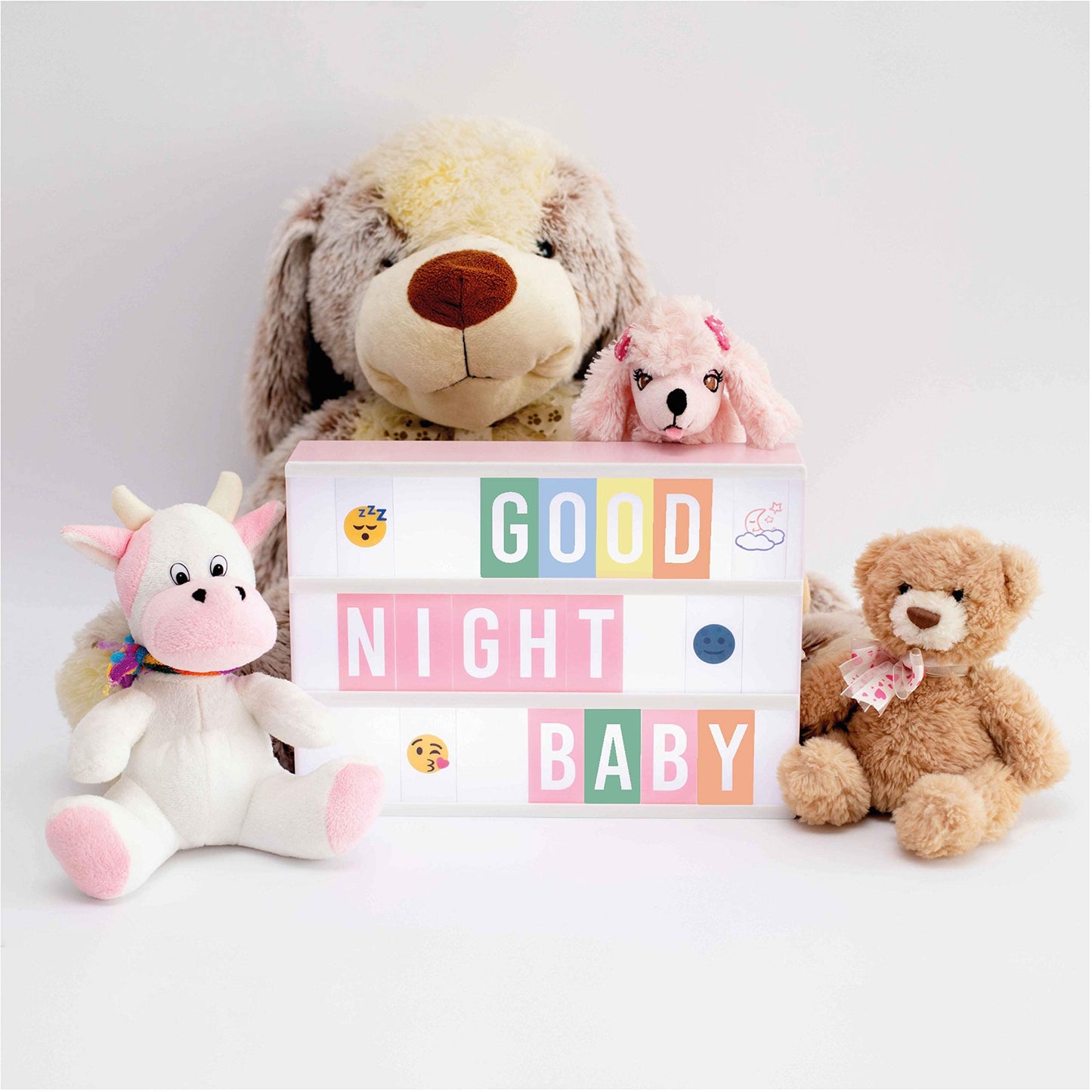 Pink Cinema Light Box with 400 Letters, Emojis, 2 Markers - BONNYCO | Led Light Box Home Office & Room Decor | Cinema Led Sign Letters Board Gifts for Women and Girls Christmas Birthdays | Pink Decor
