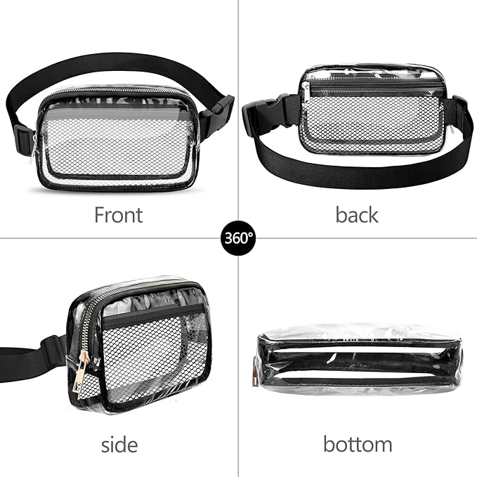 VOROLO Fanny Pack For Women And Men Crossbody Bag Belt Bag with Adjustable Strap Graduation Gifts Clear Orange-1