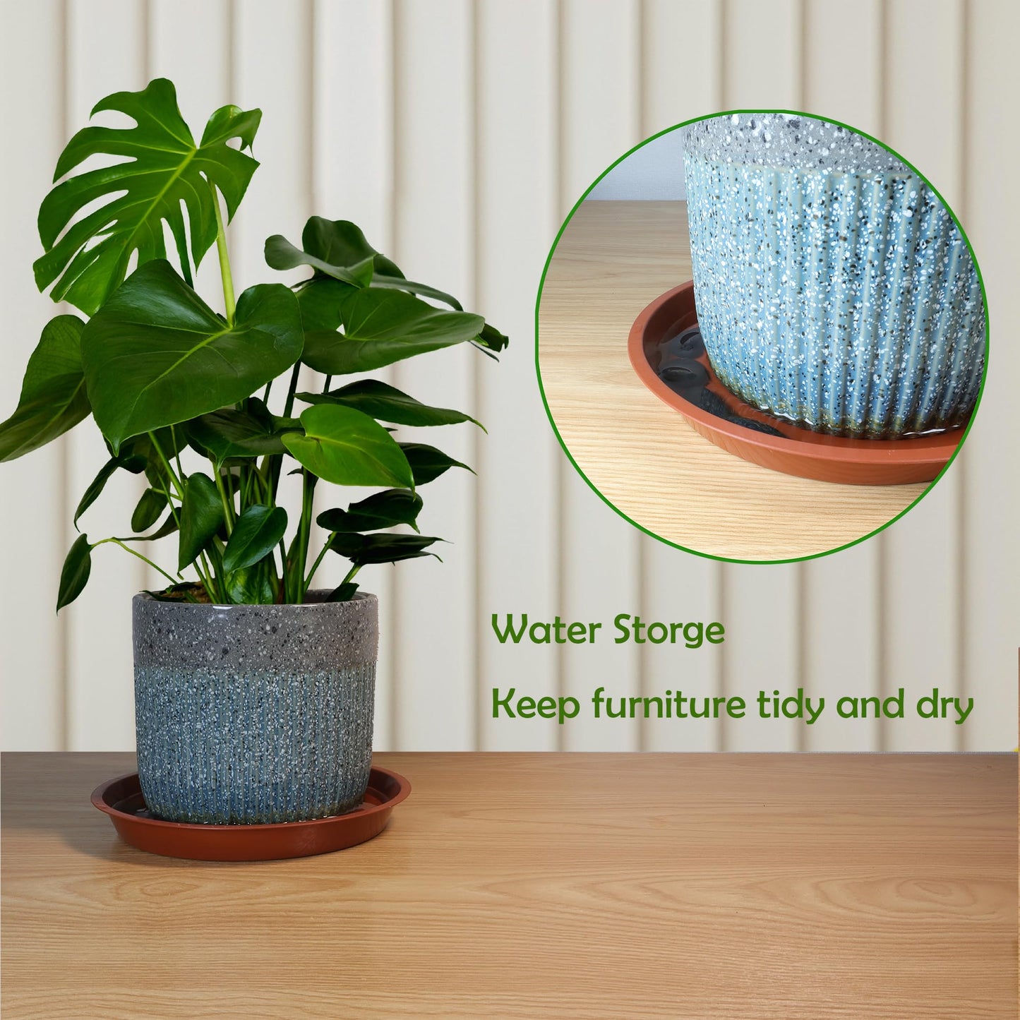 TNTIWQ 6 Pack 12 Inch Round Plant Saucers for Less 10 Inch Pot Indoors Outdoors Plant Trays for Pots Planter Saucer Plastic Drip Tray Planter Water Tray (Black, 11.8"(6pcs))"