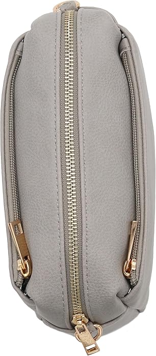 FashionPuzzle Triple Zip Small Crossbody Bag