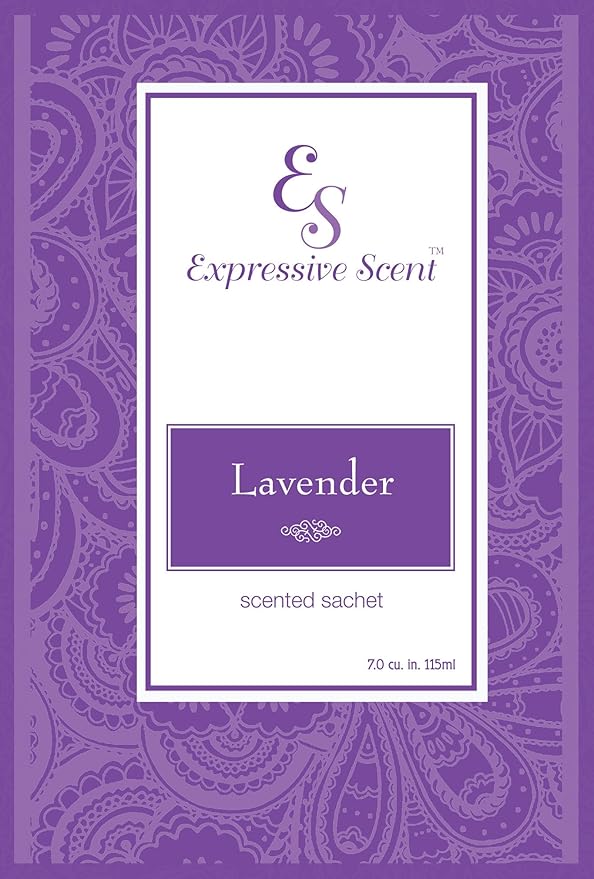 Expressive Scent â Home Fragrance Aromatic Sachets: Premium Long-Lasting Aroma, for Drawers Dressers Closets Car Kitchen, Lavender