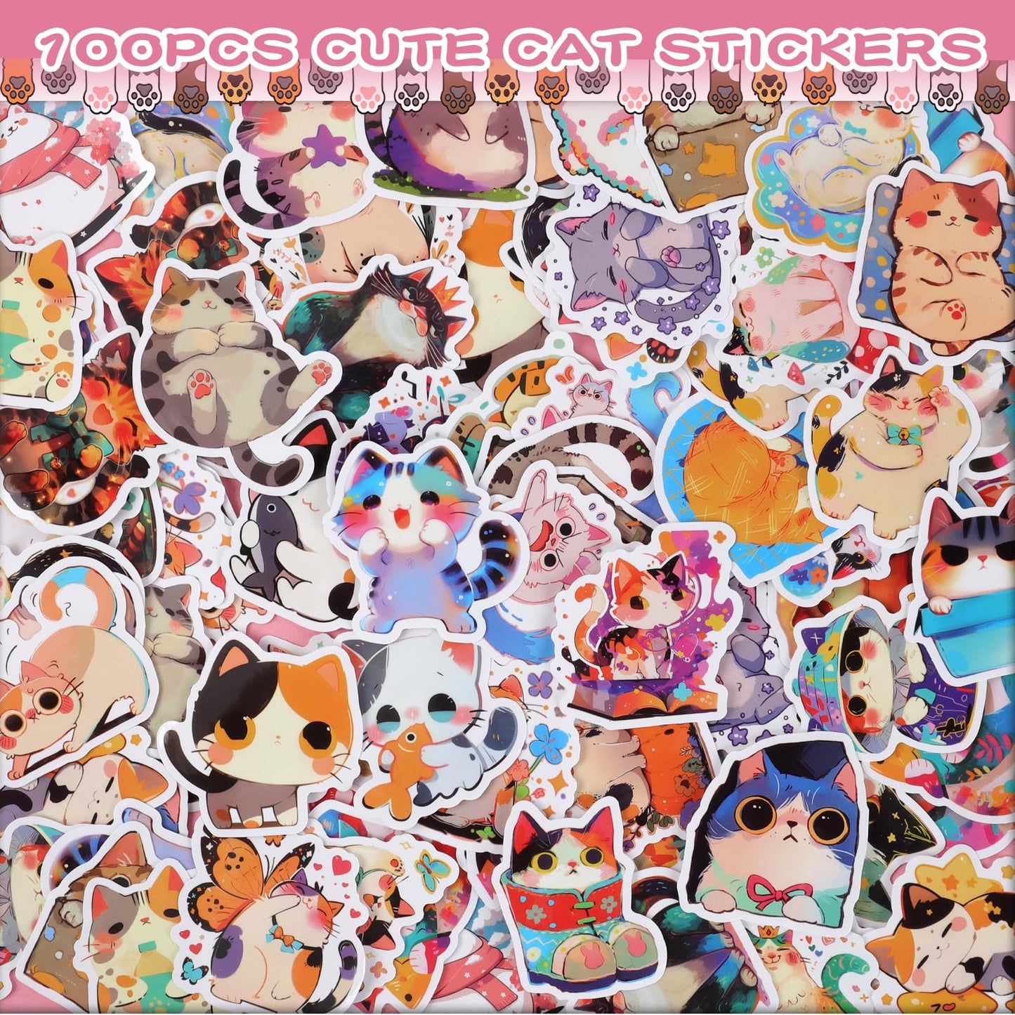UJSGGA 148 Pcs Cat Animal Party Favors Bulk Cat Mini Spiral Notepads Cat Pens Stickers Set for PET Birthday Party Classroom School Reward Gift Prizes Goodie Bags Stuffers