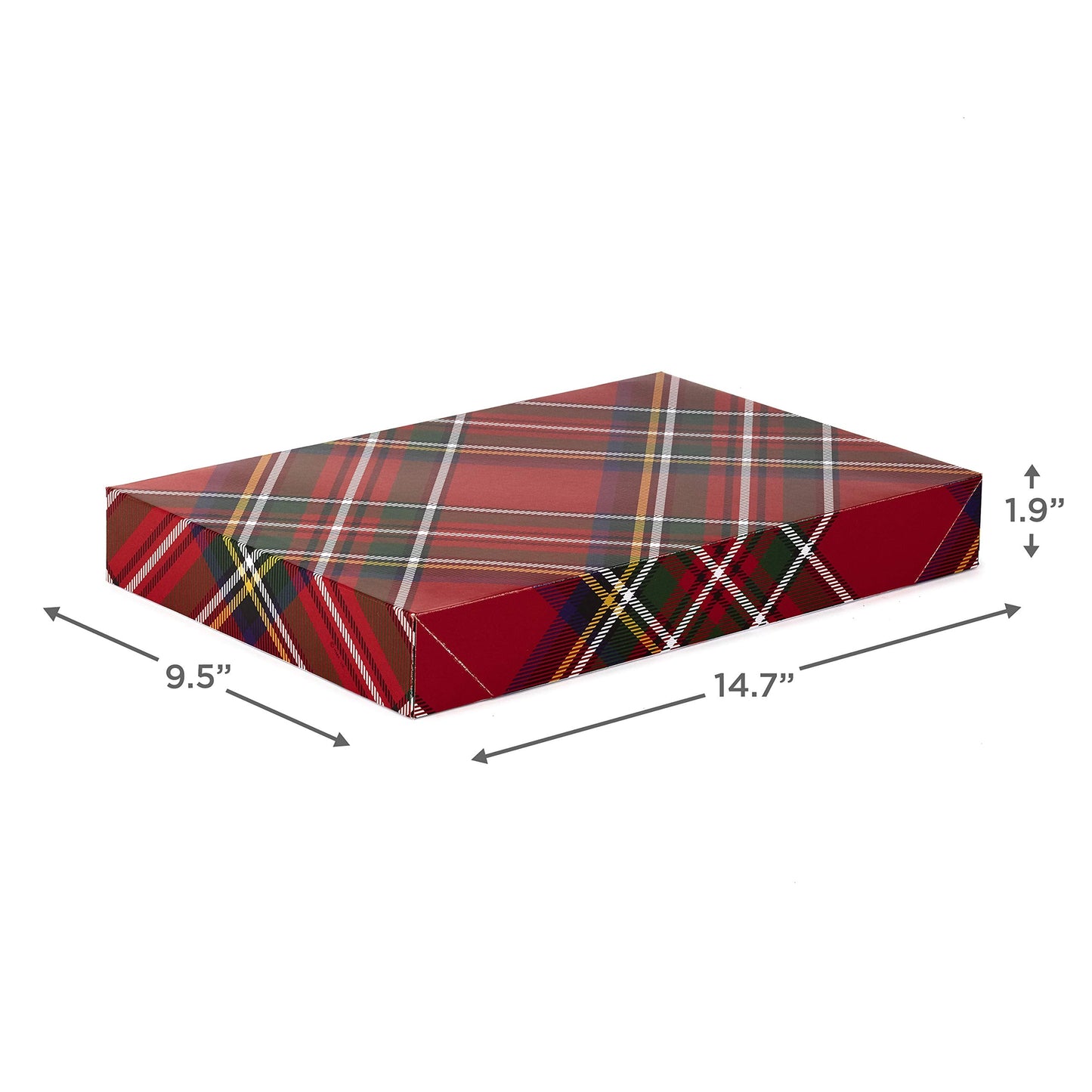 Hallmark Medium Gift Boxes with Lids (12 Shirt Boxes, 3 Designs: Buffalo Check, Red Plaid, Green Tartan) for Christmas, Holiday Parties, Hostess Gifts, Father's Day
