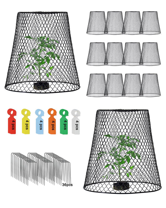 vensovo 12 Pcs Chicken Wire Cloche Plant Covers, 9 inch Metal Plant Protectors from Animals, Heavy-Duty Garden Netting to Keep Rabbits, Squirrels, Birds & Other Small Animals Out