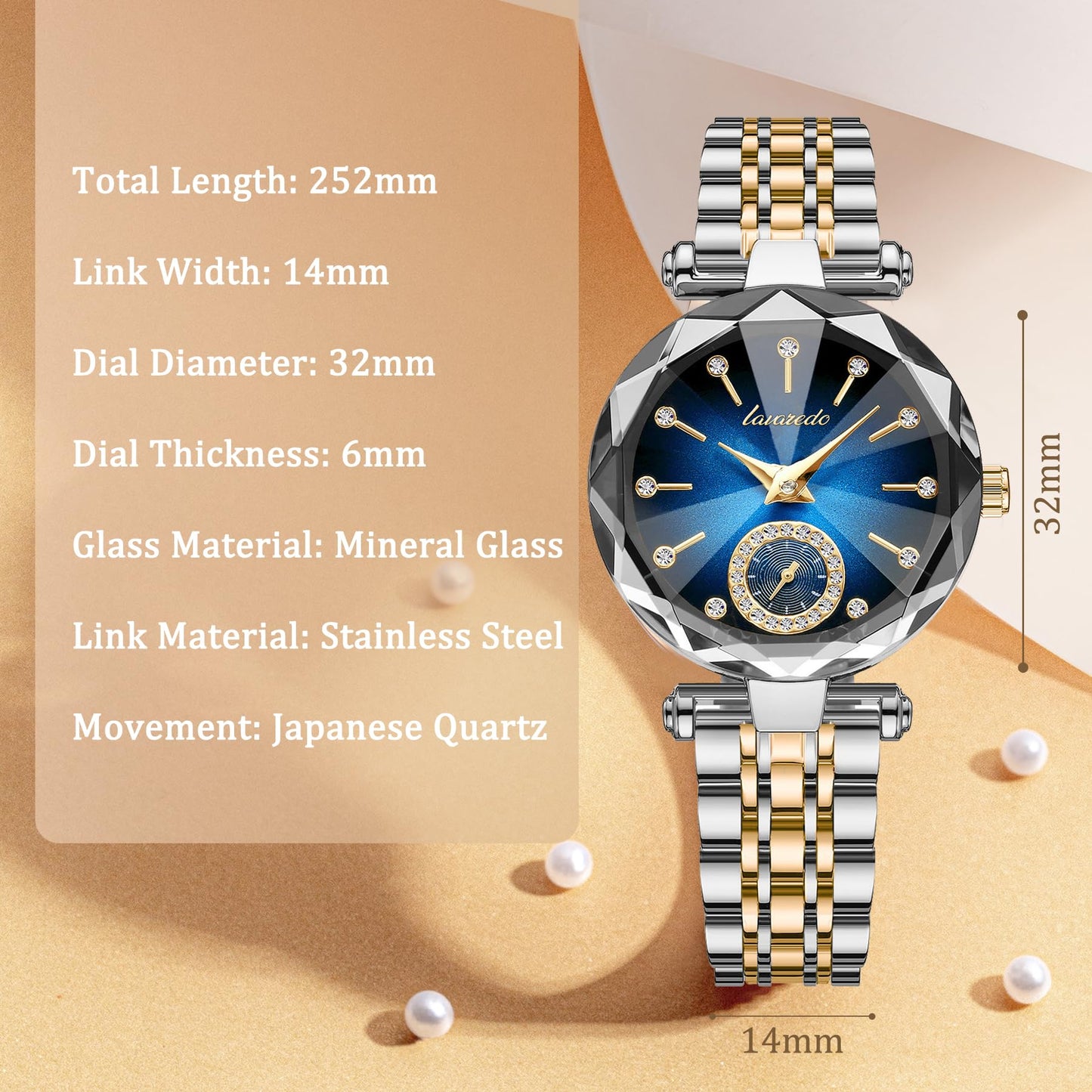 NN BEN NEVIS Watch, Watches for Women with Elegant Leather Strap, Fashion Analog Creative Diamond Dial Wrist Watch, Jewelry Gift for Wedding Anniversary Birthday