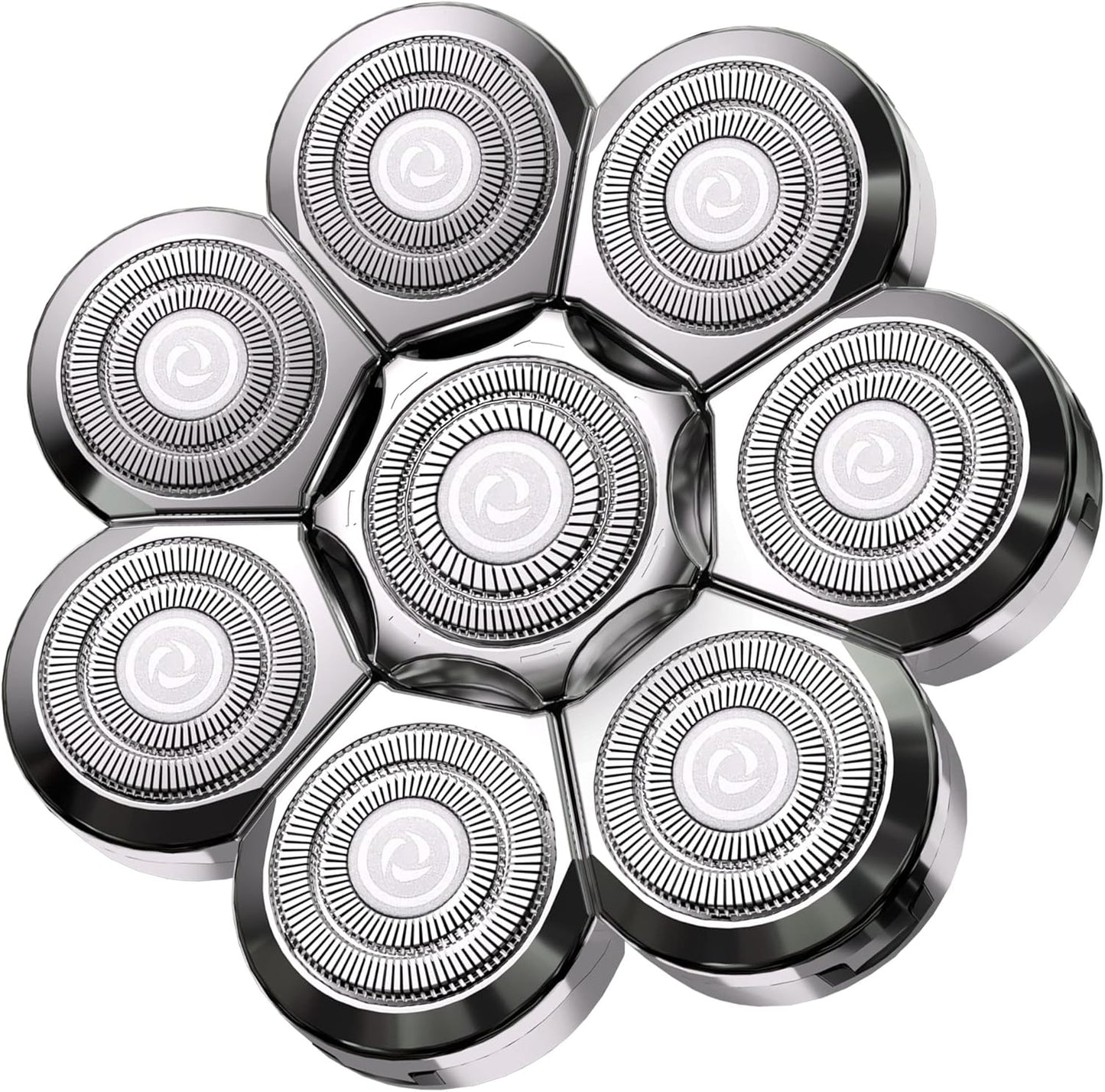 Universal Replacement Heads for Blade,Replacement Blades Compatible with Most Major Head Shaver Brands, Easy-to-Install Electric Razor Shaver Heads for Bald Men. (8 Silver)