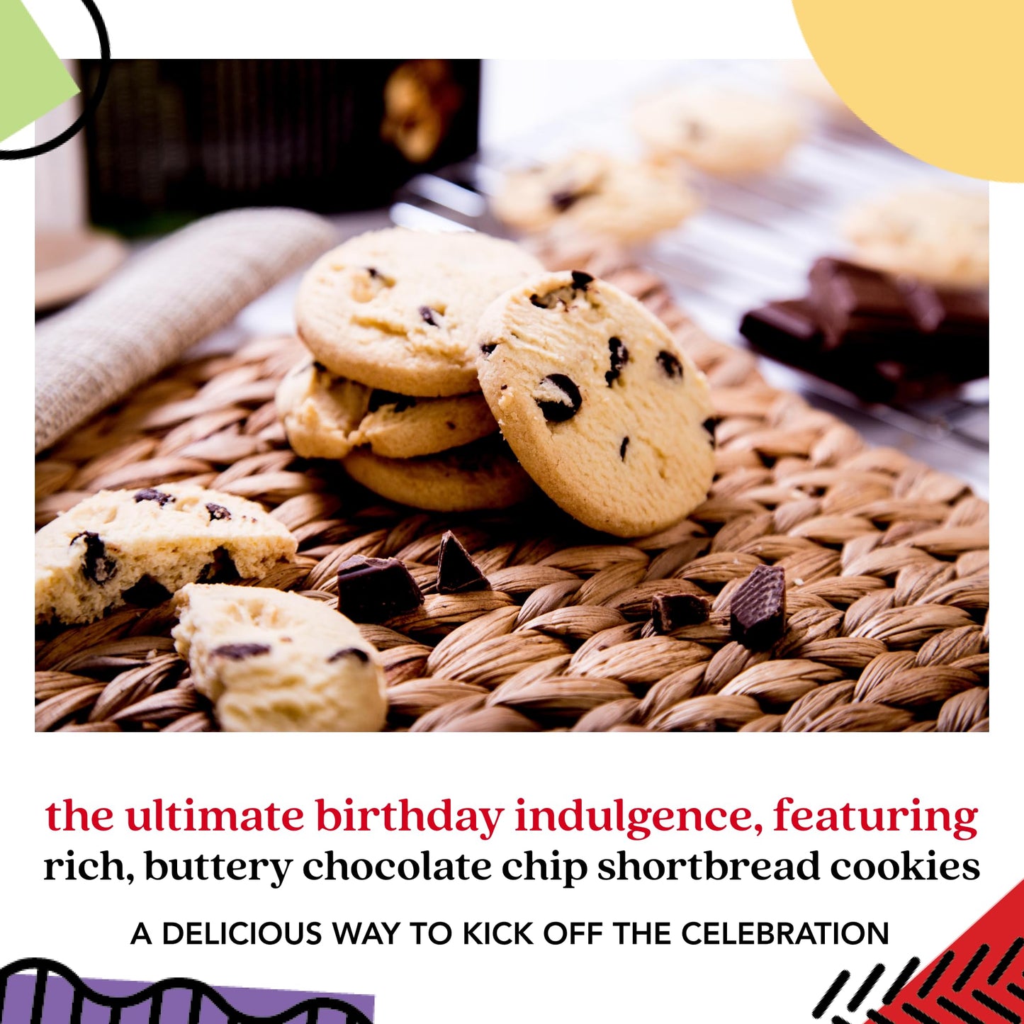 David’s Cookies Happy Birthday Shortbread Cookies Gift Tin – Original and Chocolate Chip Shortbread in Sweet Sampler – Gourmet Dessert Bakery Gift for Birthday Party Celebrations and Special Occasions