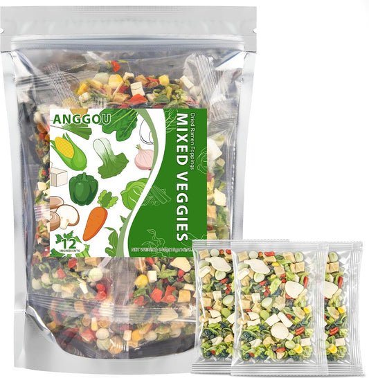Ramen Toppings Vegetable Mix, Small Size 0.5 oz Bags (16-Pack), 12 Ingredient Dried Veggie Blend with Goji, Cabbage, Corn & Shitake etc, Non-GMO, Low Sodium for Ramen, Instant Noodles, Soup Garnish & Travel