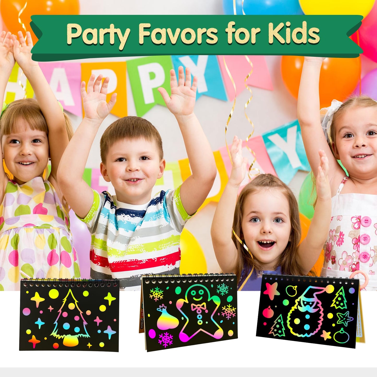 ZMLM Rainbow Scratch Party Favors Kids: Birthday Gifts Toy Bulk Scratch Art Notebook 24 Pack Birthday Goodie Bags Stuffers Girls Boys Art Craft Kit Pads Classroom Prizes School Supplies Teacher Return