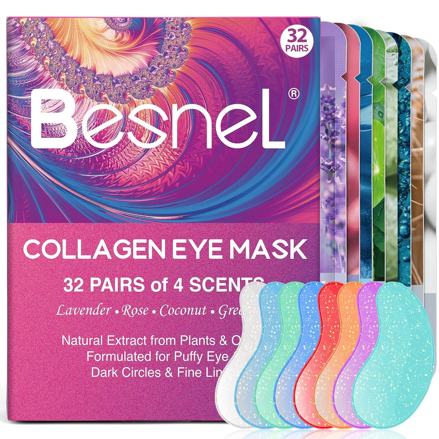 Eye Gels Pads 32 Pairsï¼Under Eye Patches Helps Reduce Puffy Eyesï¼Wrinkles and Dark Circlesï¼Eye Mask with Collagen Proteinï¼Pearl Extract and Hyaluronic Acidï¼Beauty & Personal Care