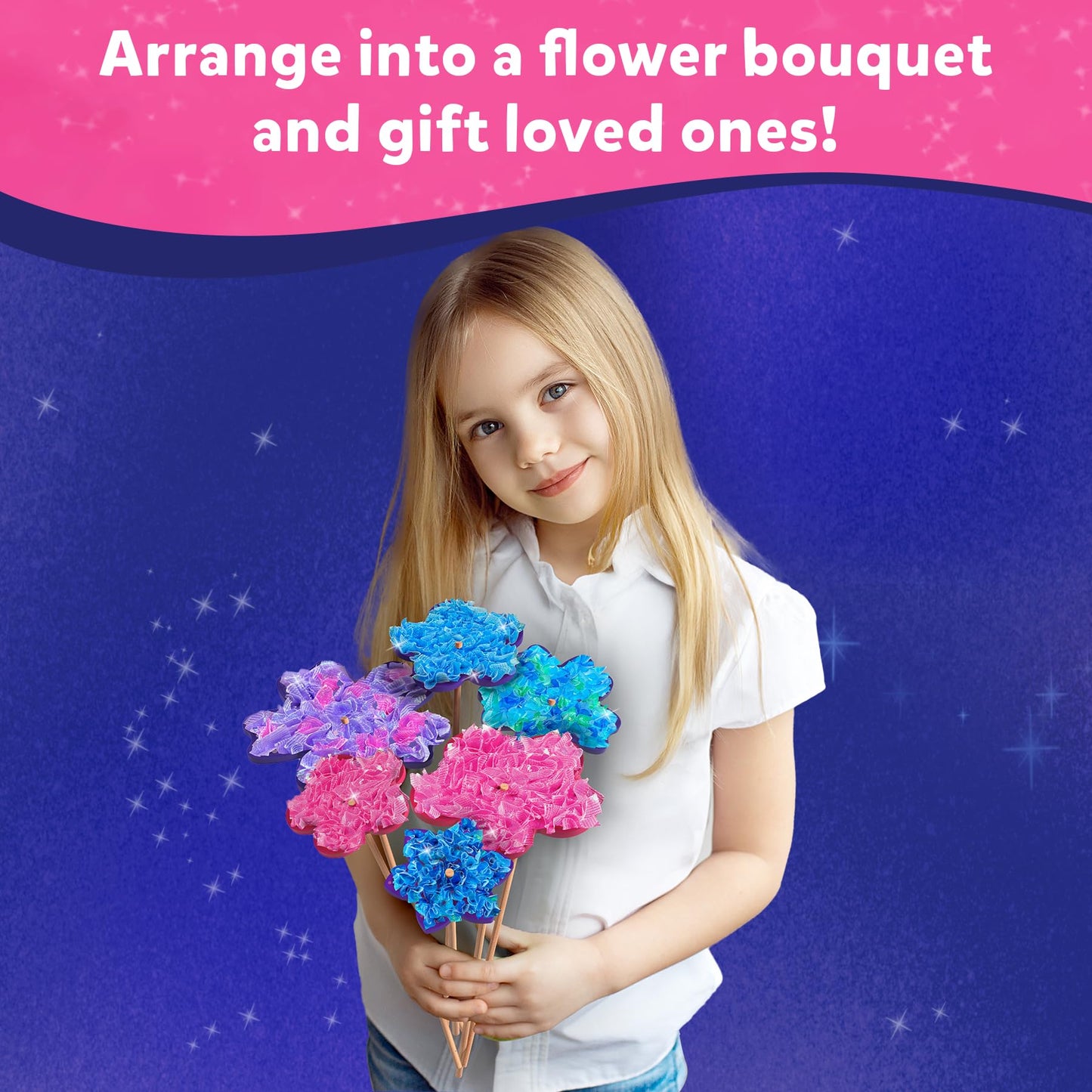 Skillmatics Poke-in Art - Flower Bouquet, Mess-Free Creative Activity, DIY Wood Craft Kits, Gifts for Girls & Boys Ages 4, 5, 6, 7, 8, 9