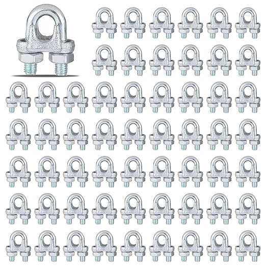120PCS M5 Heavy Duty Wire Rope Clamps, 3/16-Inch Zinc Plated Wire Cable Clamps for Secure Connections â Boat, Tent, Clothesline, Rigging & More