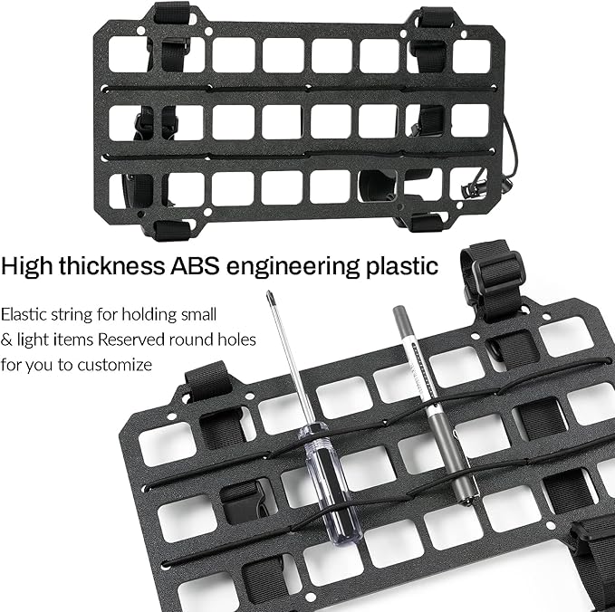 2 Pcs Vehicle Molle Panel Tactical Visor Organizer for Car Visor/Headrest/Seat Back, Gear Holder and Accessories Pouches for EDC Tools