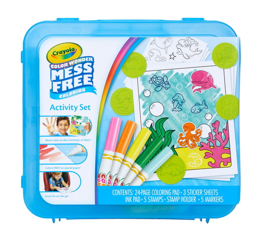 Crayola Color Wonder Mess Free Coloring Activity Set (30+ Pcs), with Markers, Stamps, and Stickers, Gift for Toddlers, 3+