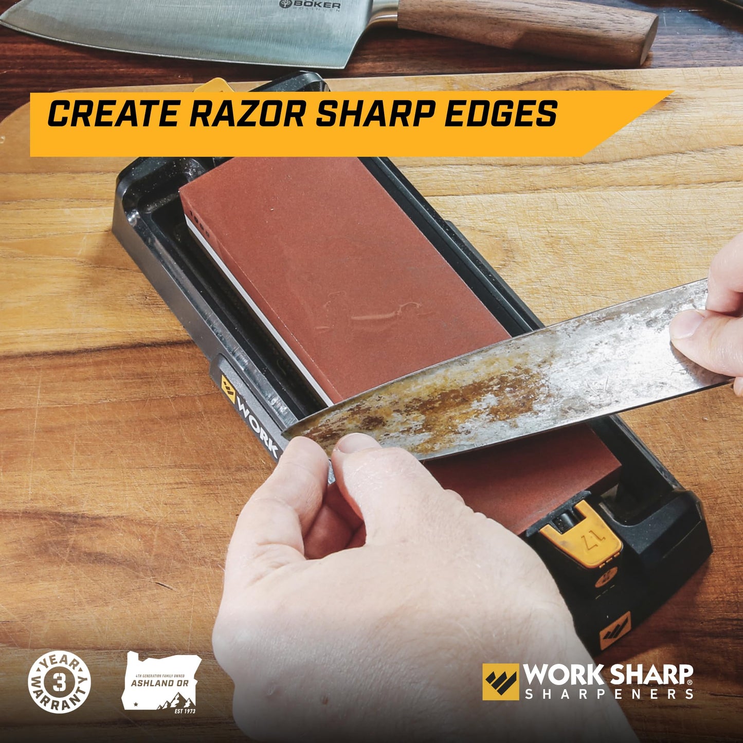 Work Sharp Benchtop Whetstone Knife Sharpener - For Knives & Edged Tools - Kitchen, Pocket, & Fillet Knives