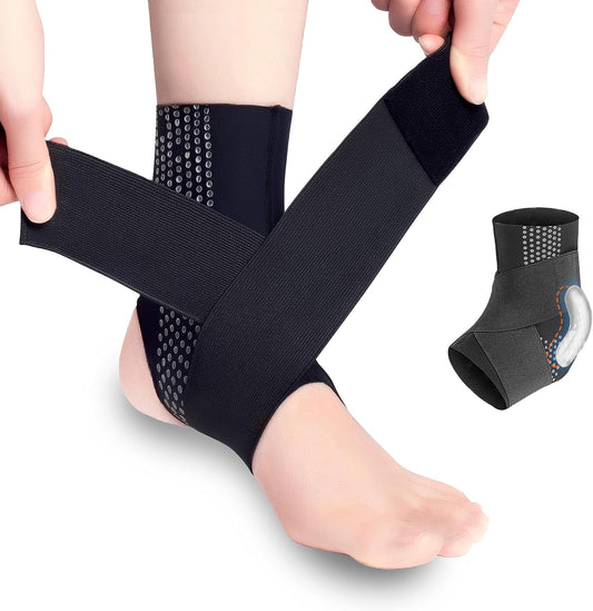 Upgraded Ankle Brace, Ankle Sprain, Tendonitis and Arthritis Foot Brace, Adjustable Breathable Compression Ankle Brace, Ankle Support Stabilizer Wrap (Men's 5-7/Women's 6-8)
