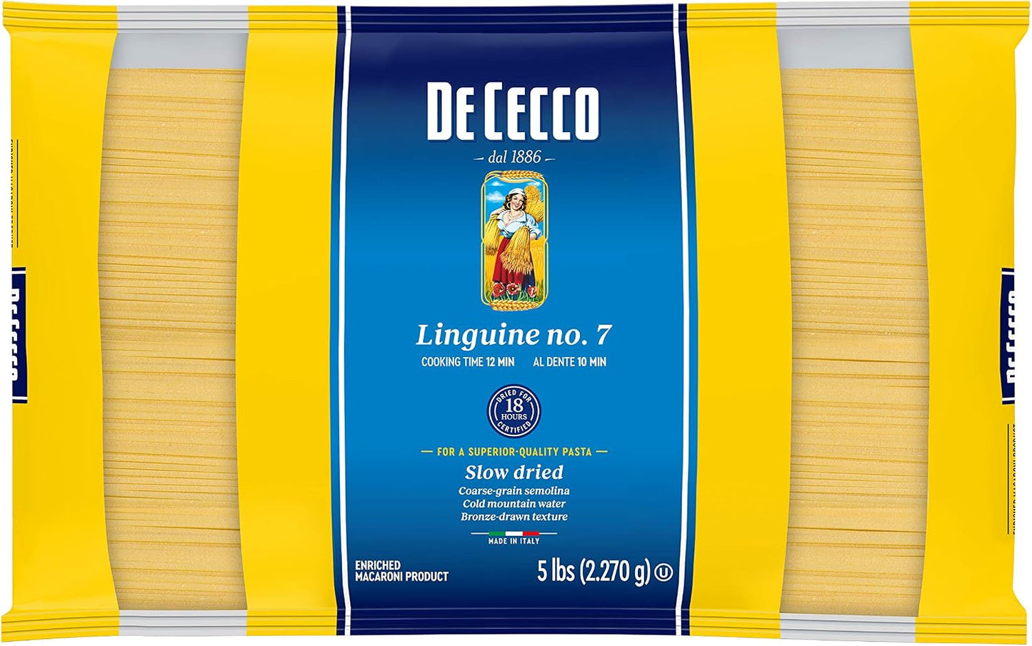 De Cecco Semolina Pasta, Linguine No.7, 5 Pound (Pack of 4)