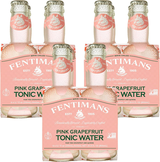 Fentimans Sparkling Pink Grapefruit Tonic Water - Grapefruit Sparkling Water, Craft Soda, Mixer, All Natural Ingredients, Botanically Brewed - 6.7 Fl Oz (Pack of 12)
