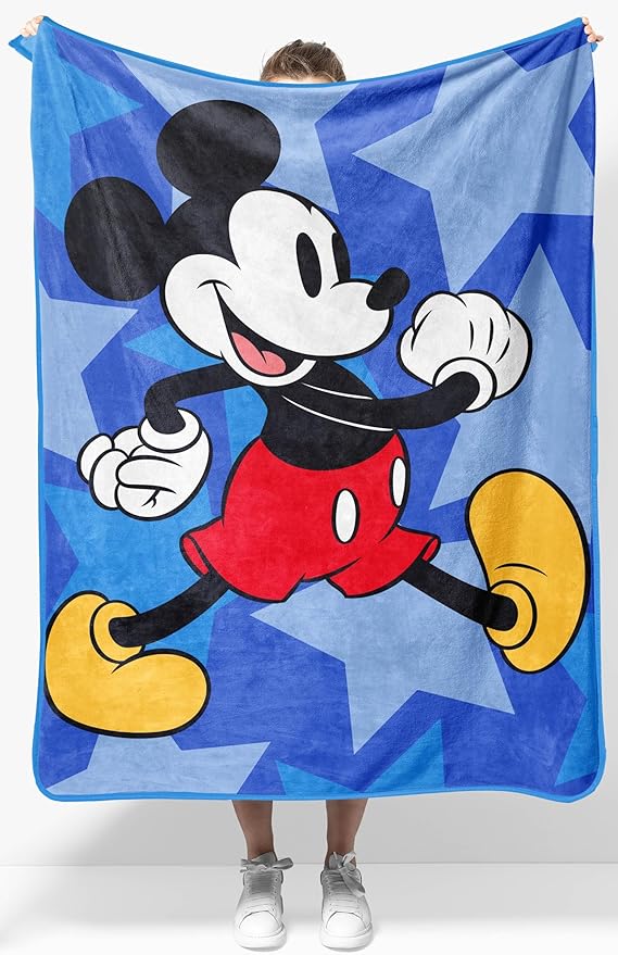 Jay Franco Kids Plush Throw Blanket â Soft & Cozy Fleece Throw for Bedroom & Couch DÃ©cor, Official Licensed Product, Blue - Mickey Mouse, 40x50 - Travel Blanket
