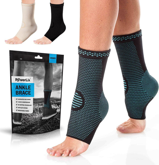 POWERLIX Legs Orthopedic Brace Compression Support Sleeve (Pair) for Swelling, Sprain, Plantar Fasciitis, Arthritis, Tendinitis