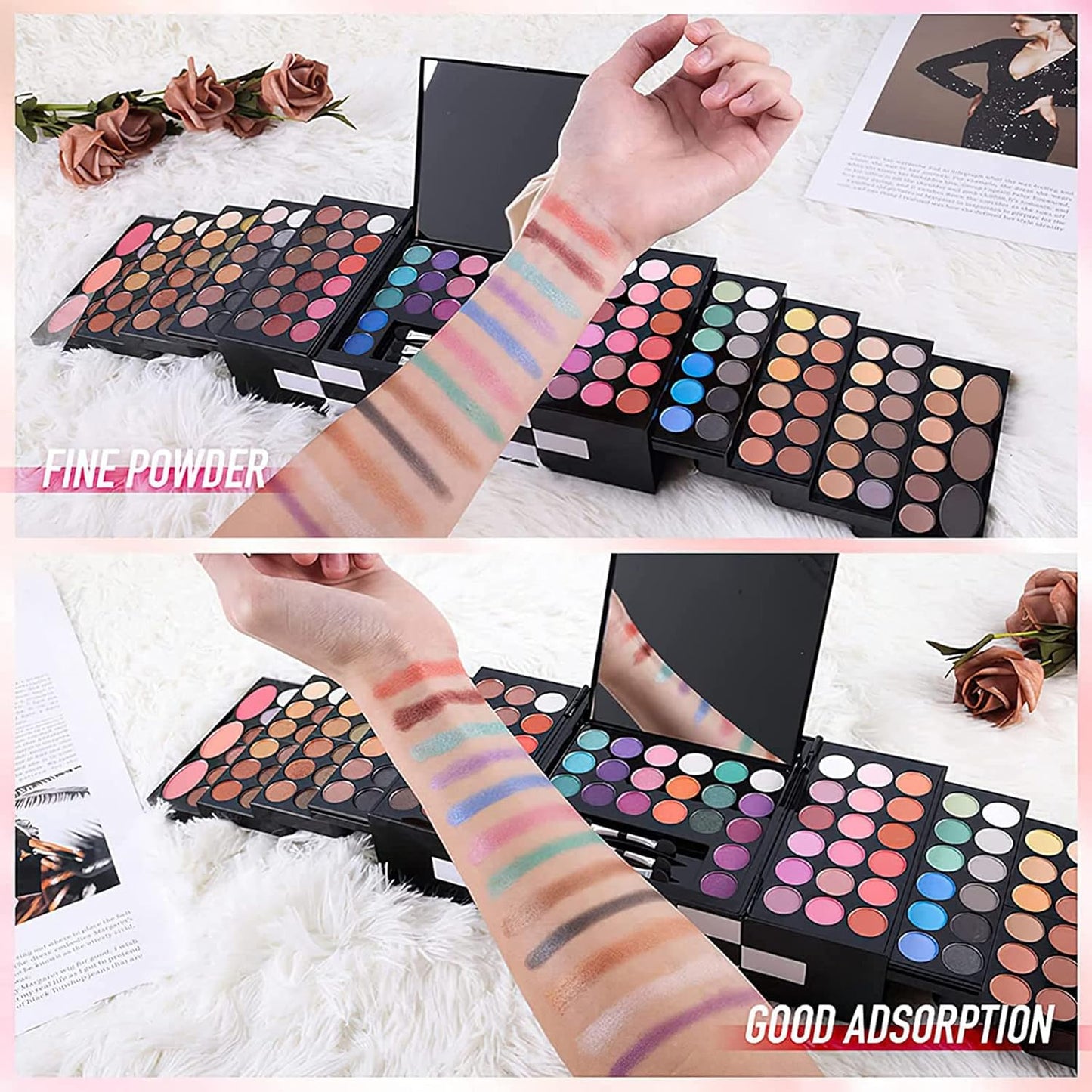 M 148 Colors Makeup Pallet,Professional Makeup Kit for Women Full Kit,All in One Makeup Sets for Women&Beginner,include Eyeshadow,Lipstick,Eyeliner,Concealer,makeup brush(045 Set-Black)