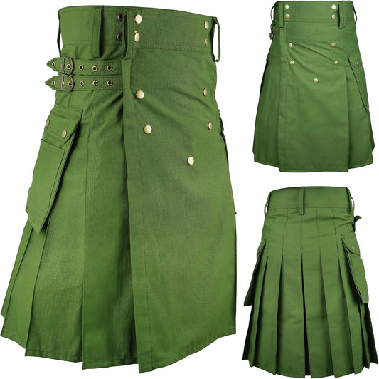 Kilt for Men - Modern Scottish Utility Hybrid Kilt with Cargo Pockets, Ideal for Weddings & Events