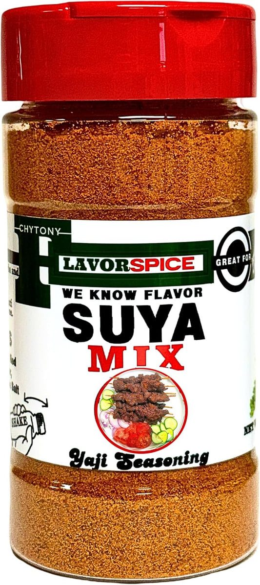 Suya Mix Naija Rub | Spicy Powder | Grilled Steak Seasoning Blend Crafted with 100% Herbs and Spices with No Artificial or preservatives, No Sugar, No MSG, Gluten, Great For Keto, Great For Vegan (4.30oz)