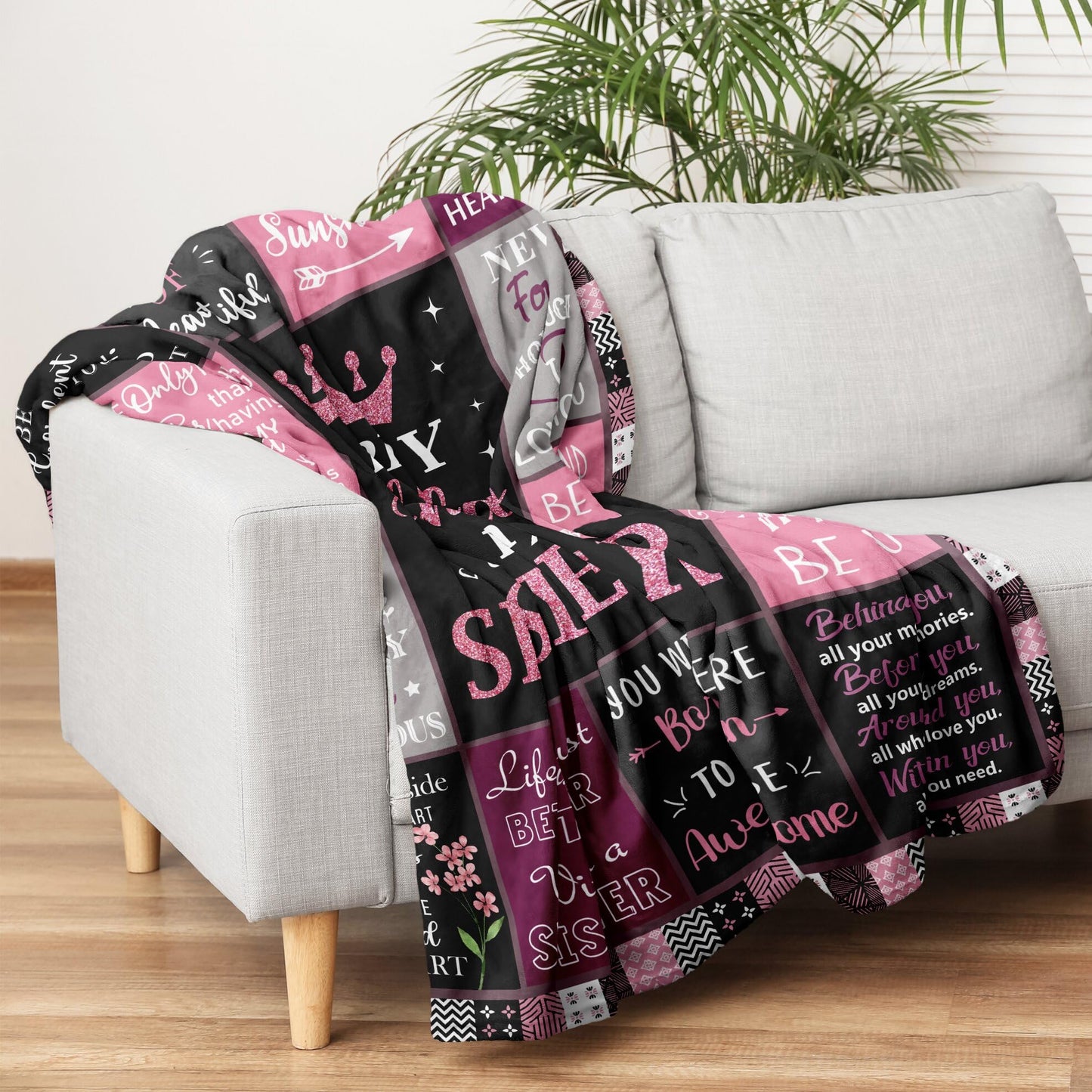 Mosslink Sister Birthday Gifts from Brother, Birthday Gifts for Sister Adult Throw Blanket 60"x50"