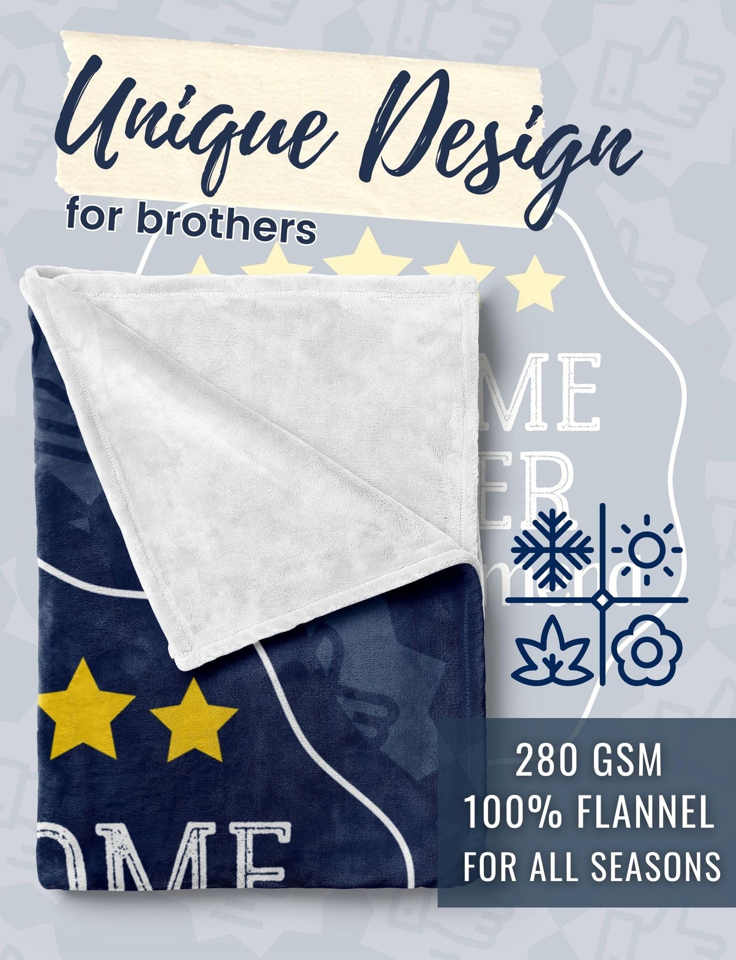 Huglanket Brother Gifts for Adult, Flannel Blanket Throws for Brother, Funny Gifts for Birthday, Christmas (50"x 65") - 5 Stars