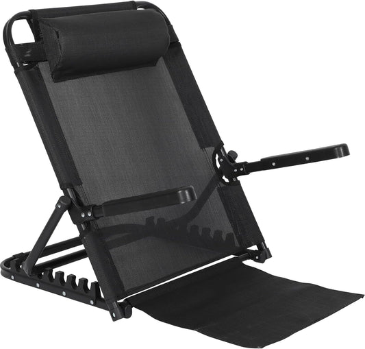 GlikCeil Adjustable Lifting Bed Backrest with Armrest Large Folding Bed Rest Sitting up Multifunction Portable Backrest Support with Pillow for Neck Head Lumbar Elderly Patient Read Eat