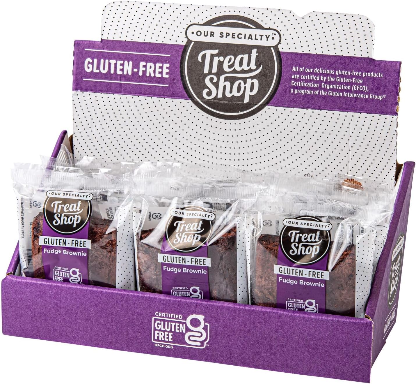 Our Specialty Gluten Free Brownies - Chocolate Fudge Dessert, Individually Wrapped, 12 Pack