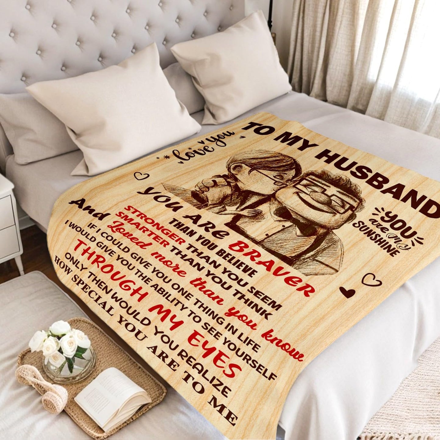 Birthday Gifts for Husband from Wife - Anniversary Wedding Gifts for Men - Romantic Love Present for Him - Christmas Fathers Valentines Day Birthday Gift Ideas for Husband - to My Man Blanket 60"x80"