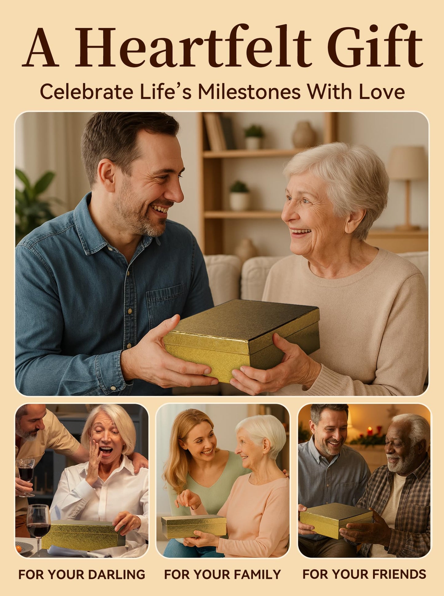 70th Birthday Clock Gifts for Women and Men – Gift for 70 Year Old Mom, Dad, Grandma, or Grandpa with Wooden LED Light Base – Birthday Present Ideas for Her or Him with Gift Box Battery Not Included