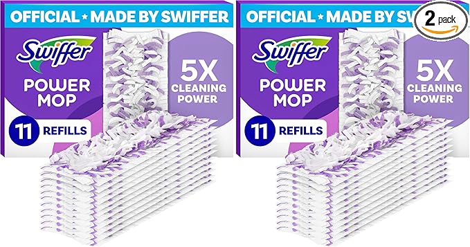 Swiffer PowerMop Multi-Surface Mopping Pad Refills,Made by Swiffer,for Floor Cleaning,11 Count (Pack of 2)
