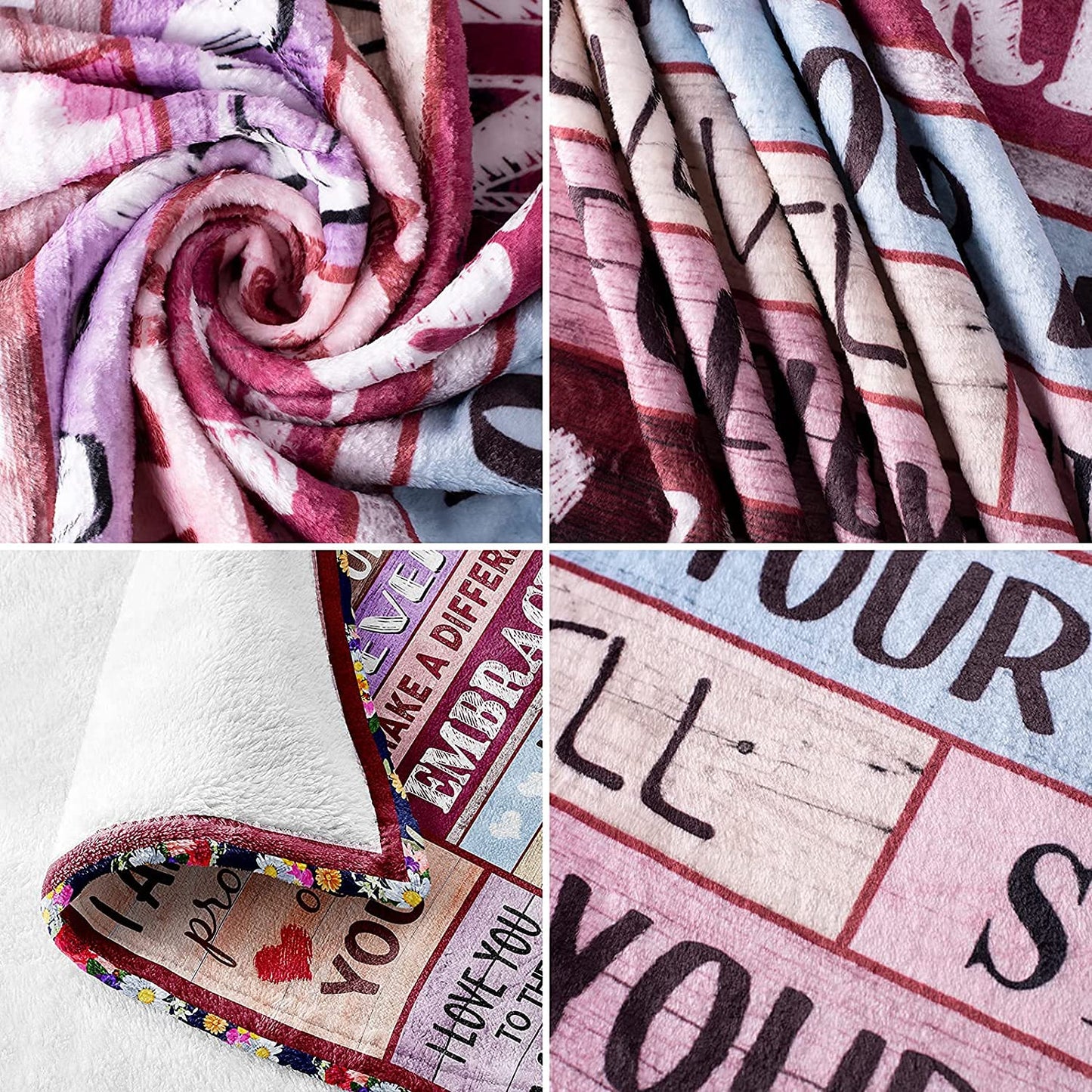 JTUOW Anniversary & Birthday Blanket for Her - Romantic 'I Love You' Gift for Wife, Women - Perfect for Valentine's, Mother's Day & Christmas (50x40in, Wife Gifts)
