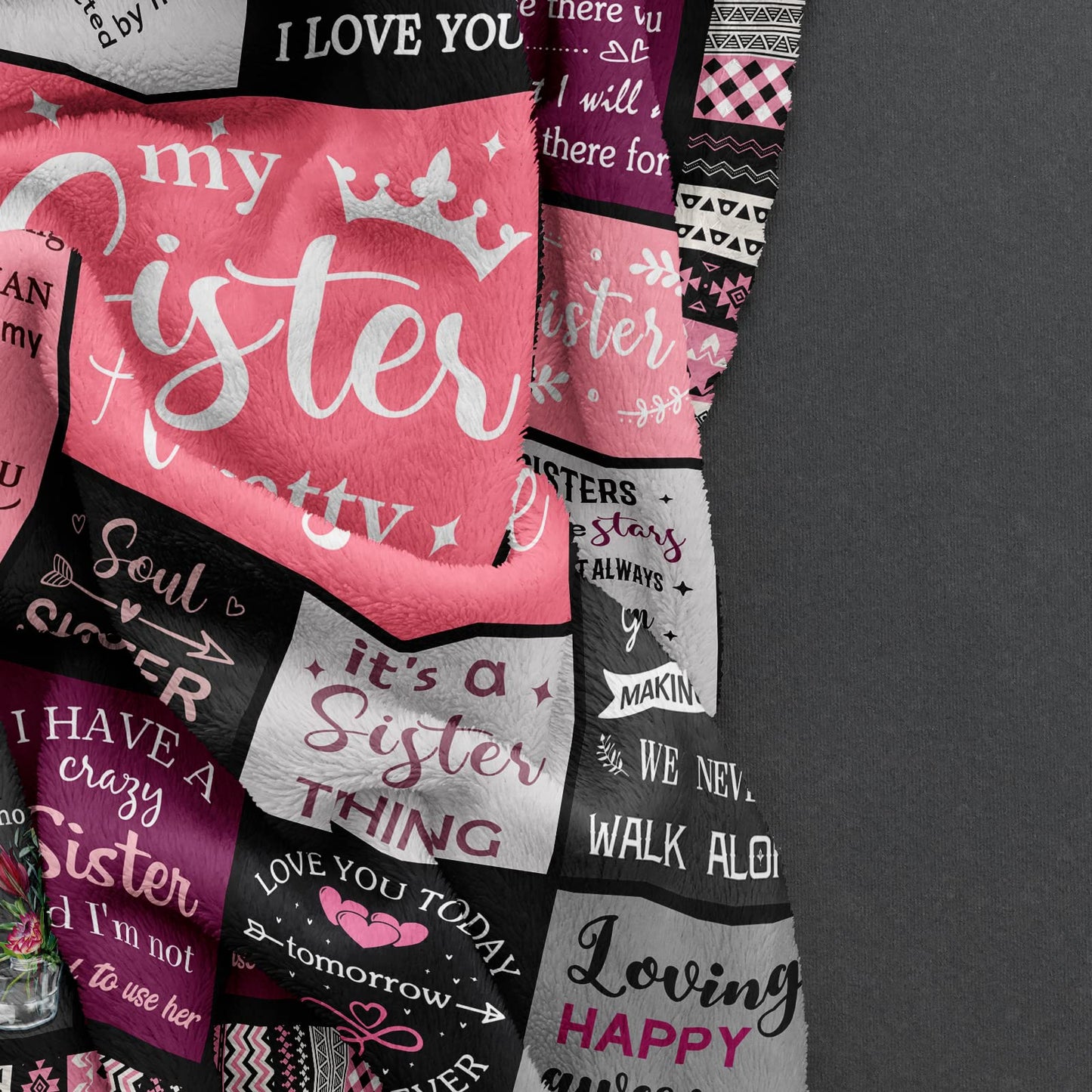 Ruvinzo Sister Gifts from Sis, Sisters Birthday Gift Idea, Best Sister Ever Gift for Women, Birthday Gifts for Sisters, Sis Soft Throw Blanket 60" x 50"