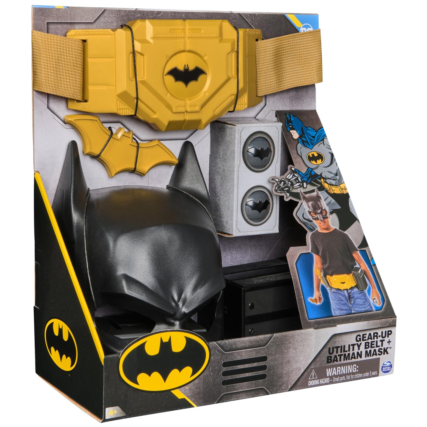 DC Comics Batman, Gear-Up Utility Belt, Batarangs and Smoke Pellets Super Hero Costume Accessories, Kids Roleplay Toys for Boys and Girls Ages 4 and Up