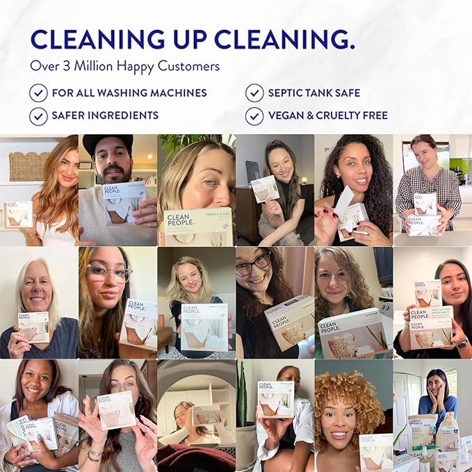 The Clean People Fabric Softener Sheets - Dryer Sheets - Softens & Removes Static Cling - Vegan Laundry Softener, Essential Oils - Sweet Petals & Vanilla 360 Pack