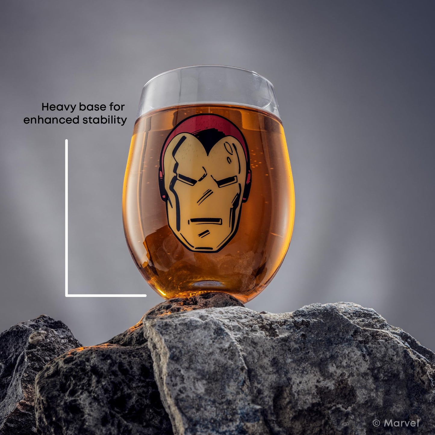 JoyJolt Marvel Heroes Stemless Drinking Glasses, 19oz Superhero Cups ft Hulk Captain America Spiderman and Iron Man, Avengers Glassware Set of 4, Marvel Gifts for Men and Women