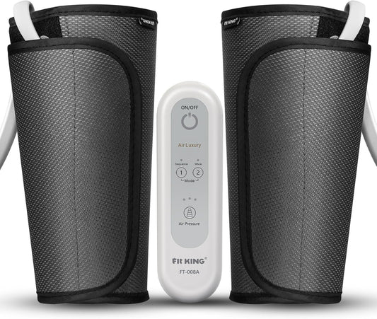 FIT KING Calf Massager for Circulation and Muscle Recovery, Air Compression Device for Calves, Relives Muscle Soreness and Swelling Pain, Helpful for Edema and RLS